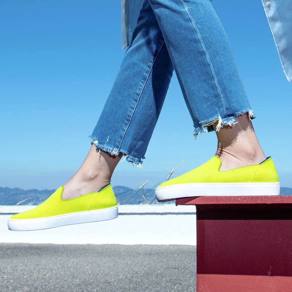 Rothy's Neon Yellow Slip-On Sneakers